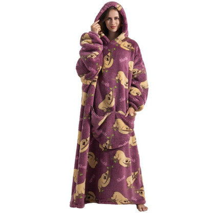 Cozy Wearable Hooded Blanket for Women