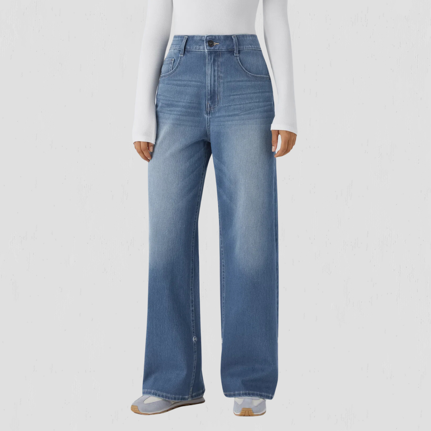 High-Waisted Stretchy Knit Cargo Jeans