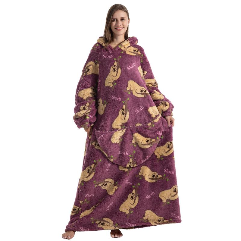 Cozy Wearable Hooded Blanket for Women