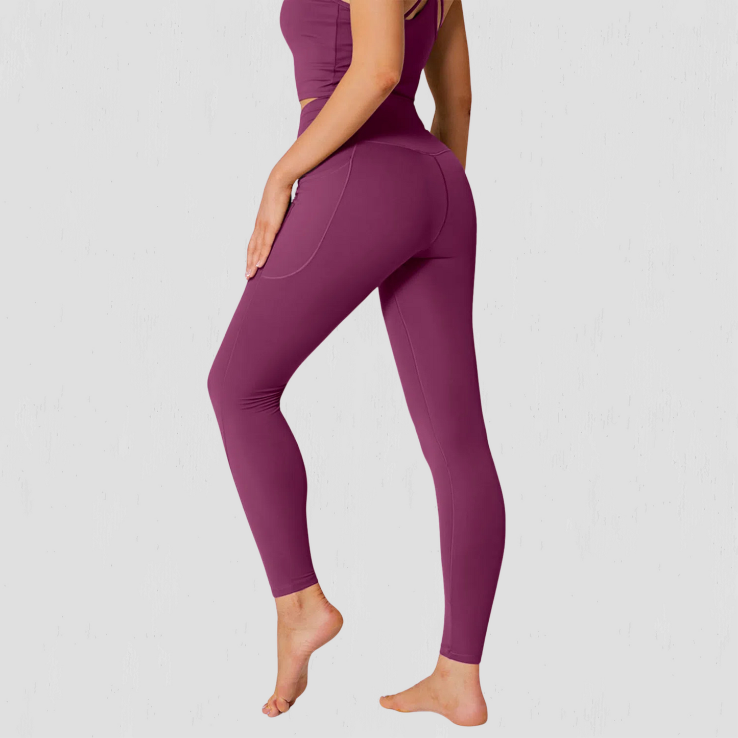 Crossover Pocket Plain Leggings