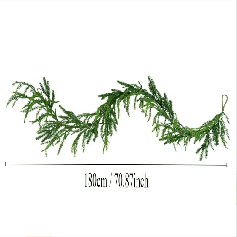 70.8 Inch Norfolk Pine Vine Garland for Christmas Decor