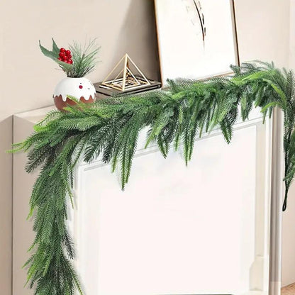 70.8 Inch Norfolk Pine Vine Garland for Christmas Decor