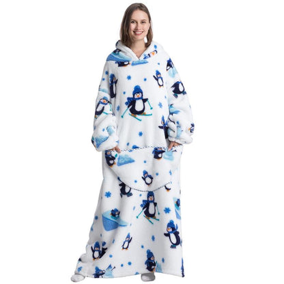 Cozy Wearable Hooded Blanket for Women