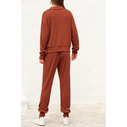 Women's 2-Piece Half Zip Sweatsuit Set with Joggers