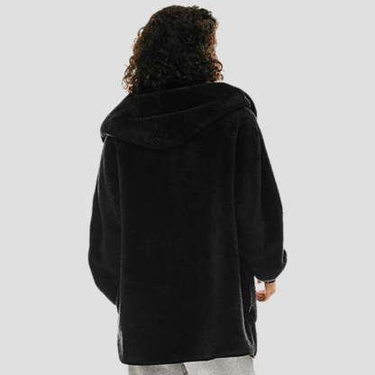 Orolay Women's Hooded Fuzzy Fleece Jacket Long Sleeve Winter Open Front Cardigan Oversized Coat with Pockets