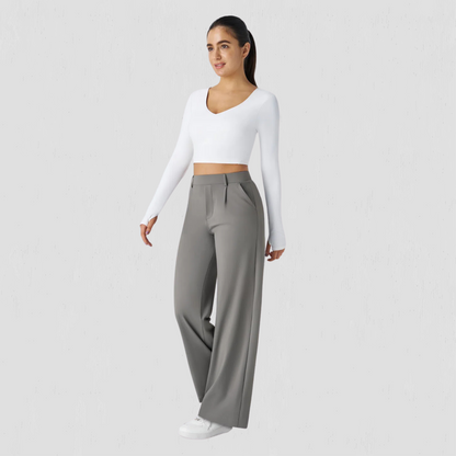 Halara Flex High Waisted Plicated Side Pocket Straight Leg Work Pants