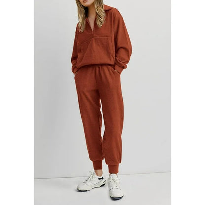 Women's 2-Piece Half Zip Sweatsuit Set with Joggers