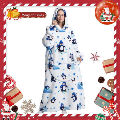 Cozy Wearable Hooded Blanket for Women