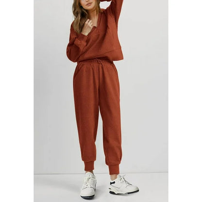 Women's 2-Piece Half Zip Sweatsuit Set with Joggers